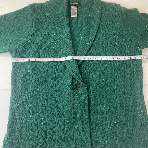 Islander Merino Wool and Cashmere Blend One-Button Cardigan Made In Ireland LG - Picture 4 of 6
